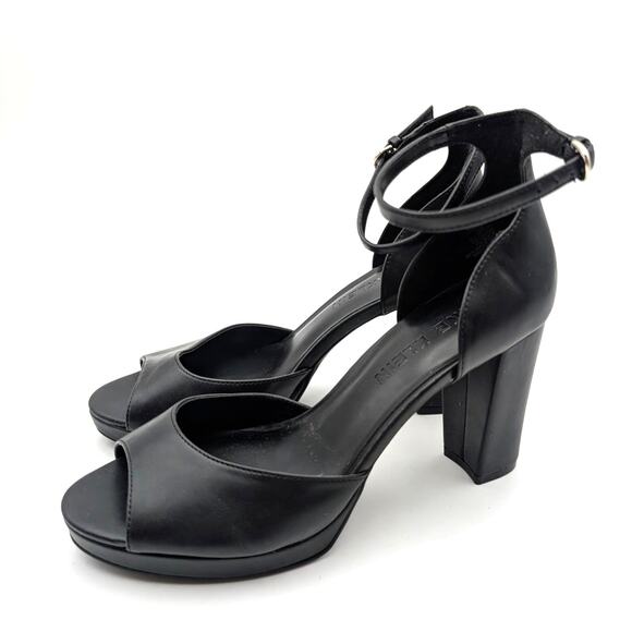 Anne Klein Vista Women's Ankle Strap Block Heels Sandals Black Size US7.5M EU38 - Picture 1 of 11